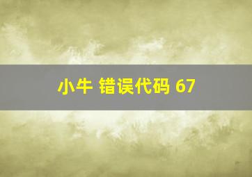 小牛 错误代码 67